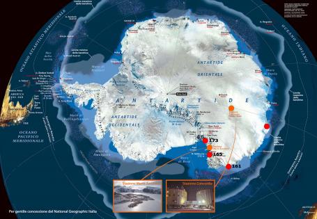 mappa Antartide con basi italiane